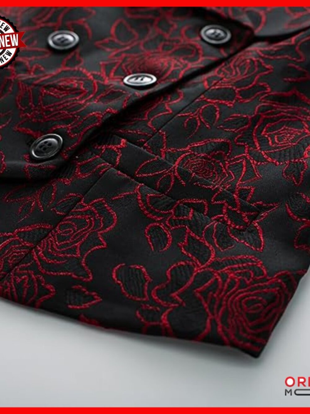 Slim Fit Double Breasted Vest with Lapel Collar and Pockets - Picture 4 of 6